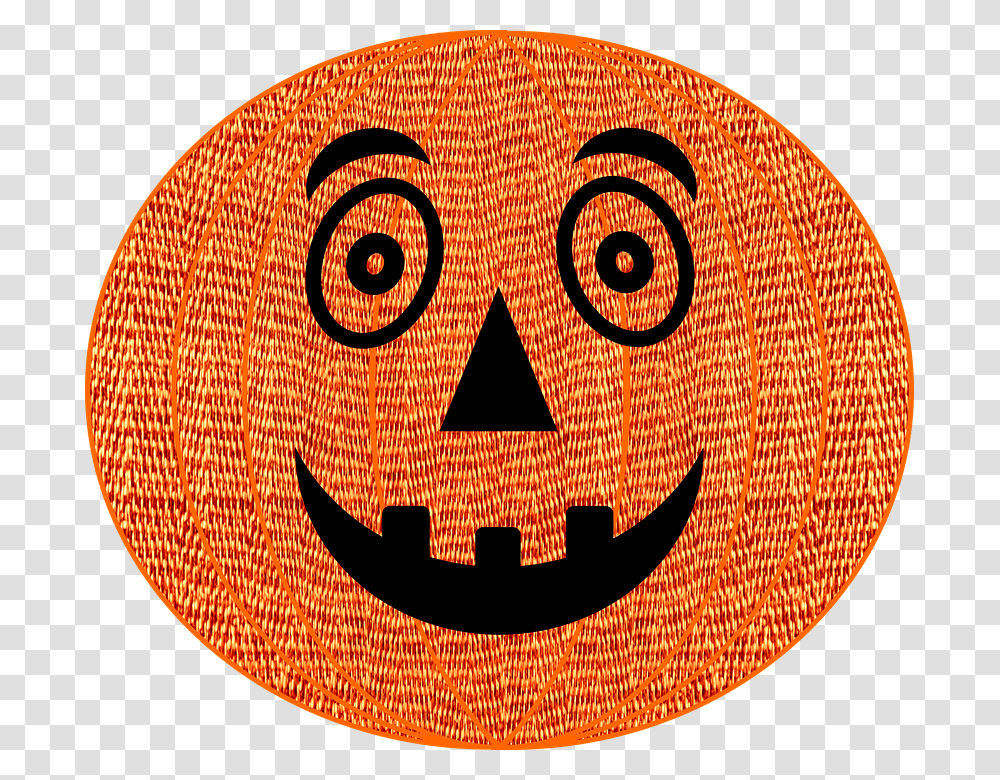 Fabric Halloween Pumpkin Funny Face Humor, Logo, Trademark, Rug Transparent Png