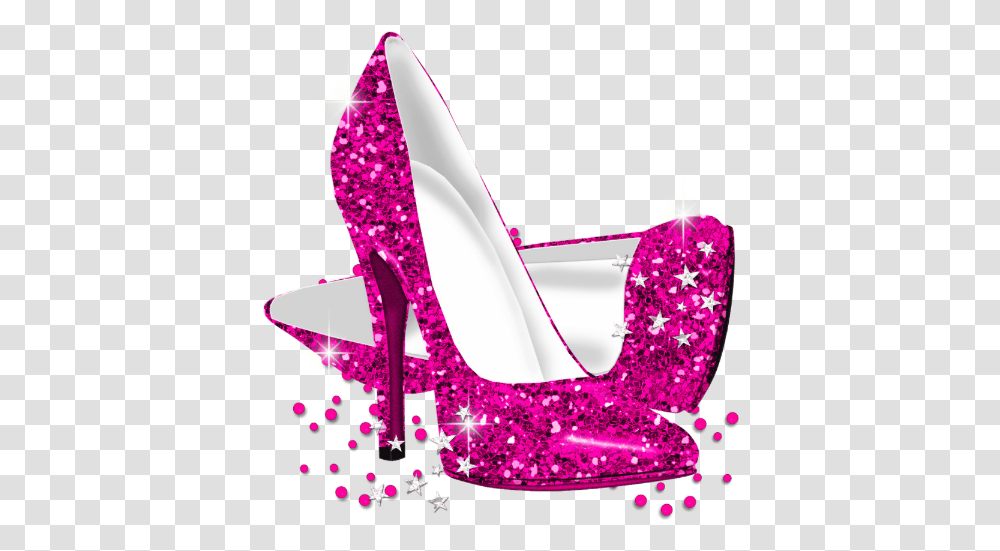 Fabulous Hot Pink Heels Gold Black Birthday Party Card In Red Glitter High Heel, Clothing, Apparel, Shoe, Footwear Transparent Png