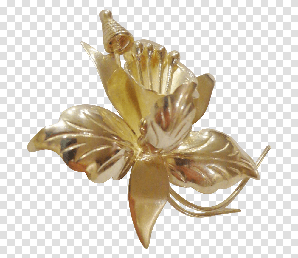 Fabulous Vintage Taxco Sterling Silver Iris Pin Flower Body Jewelry, Accessories, Plant, Sea Life, Animal Transparent Png