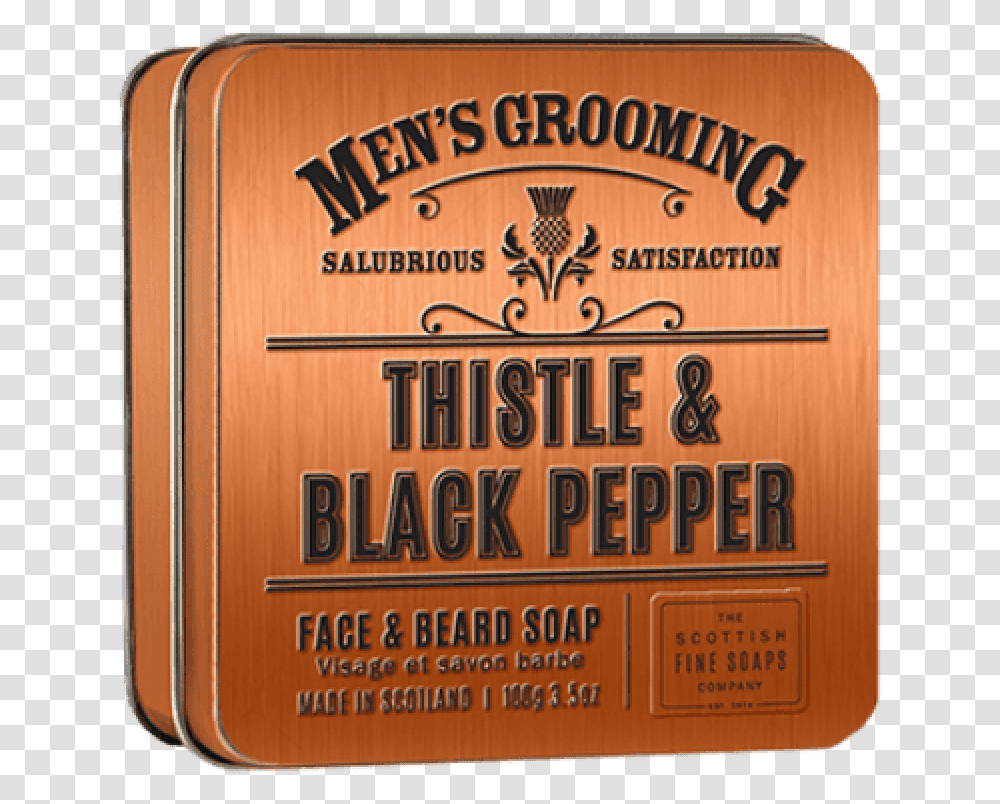 Face And Beard Soap In A Tin Scottish Fine Soaps, Label, Advertisement, Word Transparent Png