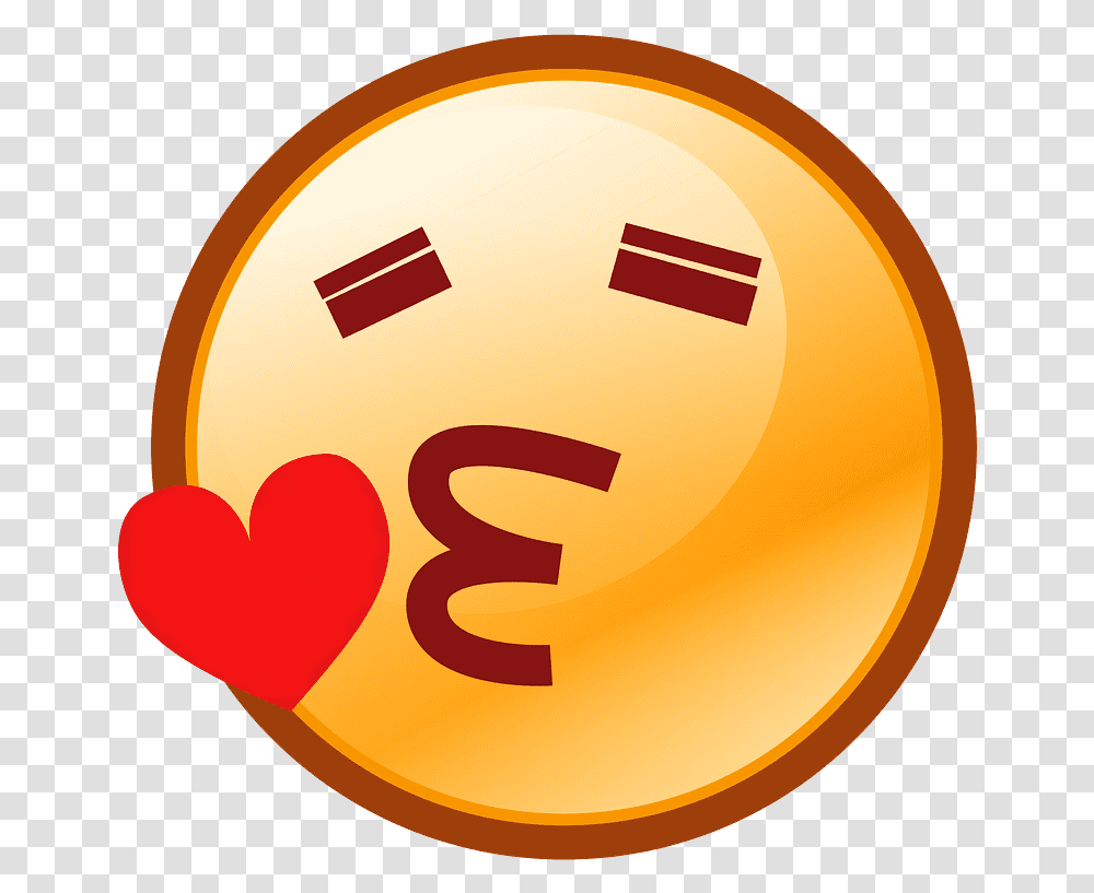 Face Blowing A Kiss Emoji Clipart Emoticon Love Cium, Logo, Symbol, Trademark, Sphere Transparent Png