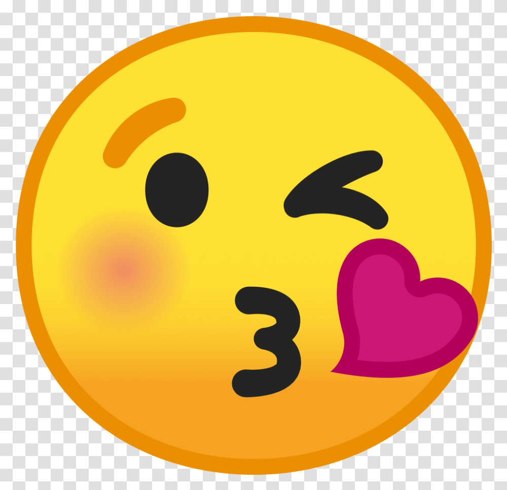Face Blowing A Kiss Icon Android Kiss Emoji, Number, Sweets Transparent Png