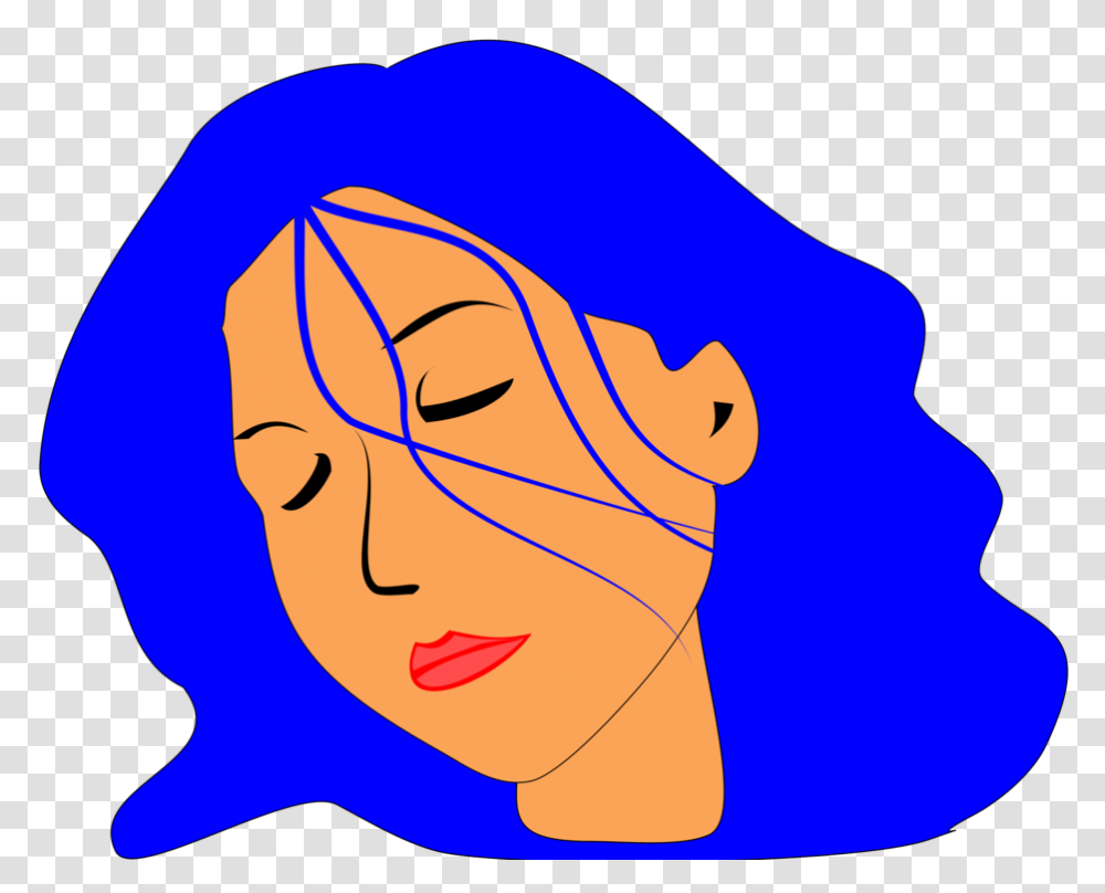 Face Blue Hair Woman Girl, Apparel, Hat, Headband Transparent Png