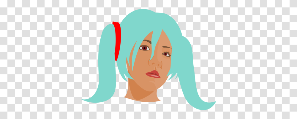 Face Blue Hair Woman Girl, Person, Head, Female Transparent Png