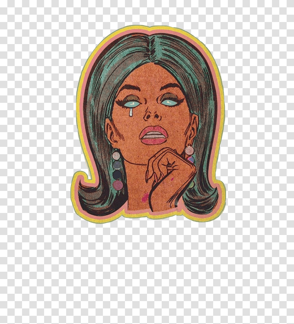 Face Cartoon Popart Trippy Woman Girl Freetoedit Illustration, Drawing, Doodle, Tattoo, Skin Transparent Png