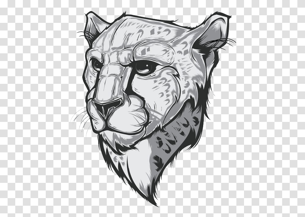 Face Cheetah Logo Design, Drawing, Head, Tattoo Transparent Png