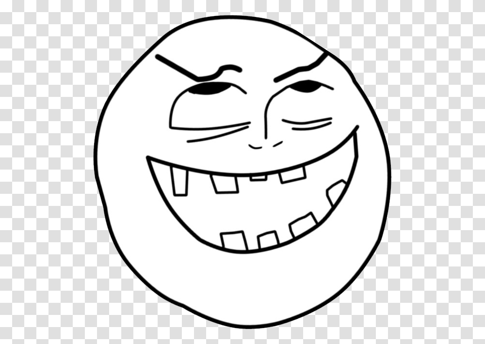 Face Facial Expression Black And White Smile Emotion Female Troll Face, Stencil, Plant, Produce, Food Transparent Png