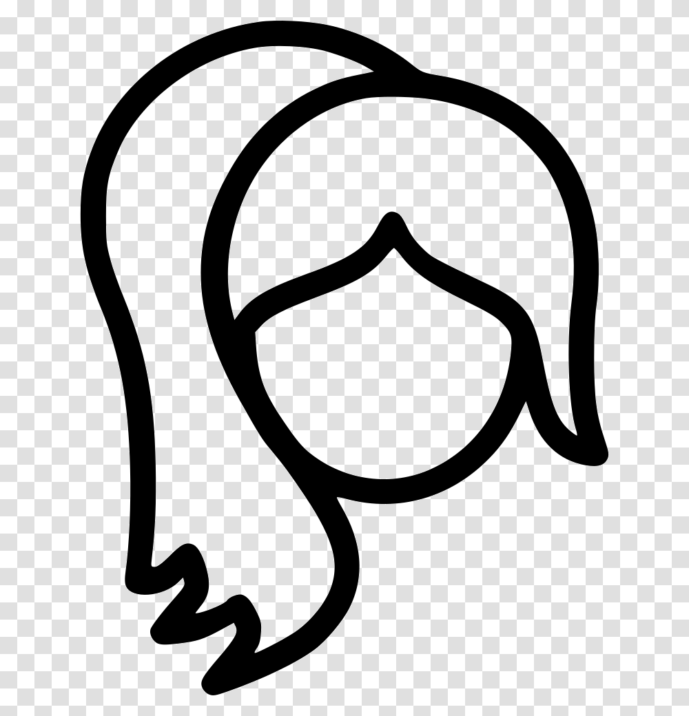 Face Girl Fold Hair Hairstyle Beauty Fashion Girl Icon Free, Stencil Transparent Png