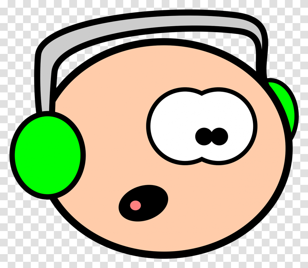 Face Headphones Bald Free Vector Graphic On Pixabay Headphones, Electronics, Pillow, Cushion Transparent Png