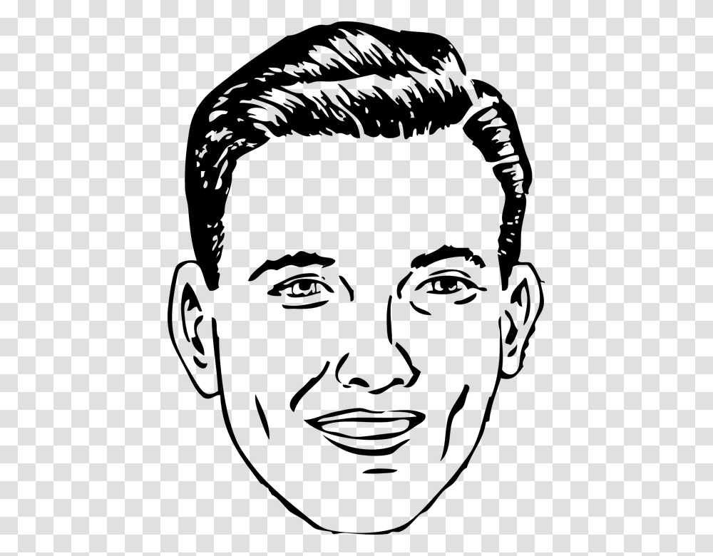 Face Human Man Young Smiling Head Laughing Male Face Clipart, Gray, World Of Warcraft Transparent Png
