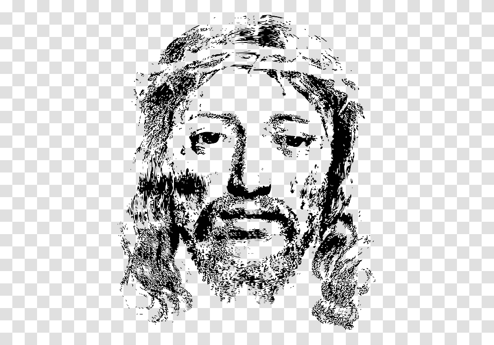 Face Jesus Background, Person, Drawing, Sketch Transparent Png