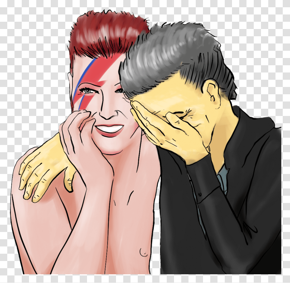 Face Man Facial Expression Nose Cheek Human Hair Color David Bowie, Person, Head, Hand, Portrait Transparent Png