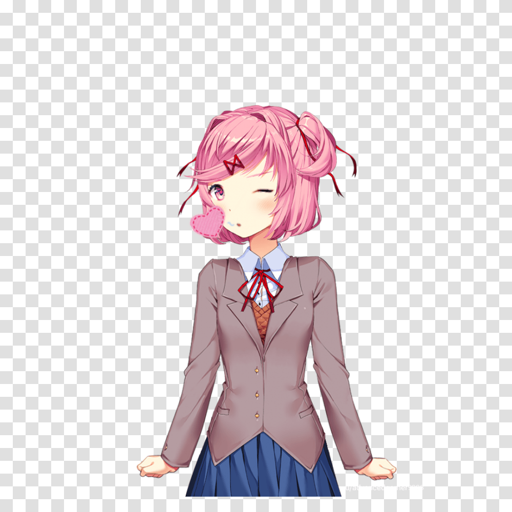 Face Natsuki, Long Sleeve, Person, Manga Transparent Png