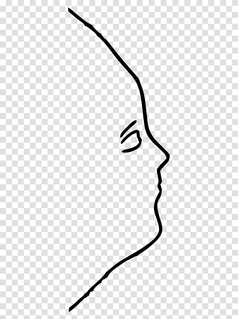Face Outline Side View, Gray, World Of Warcraft Transparent Png