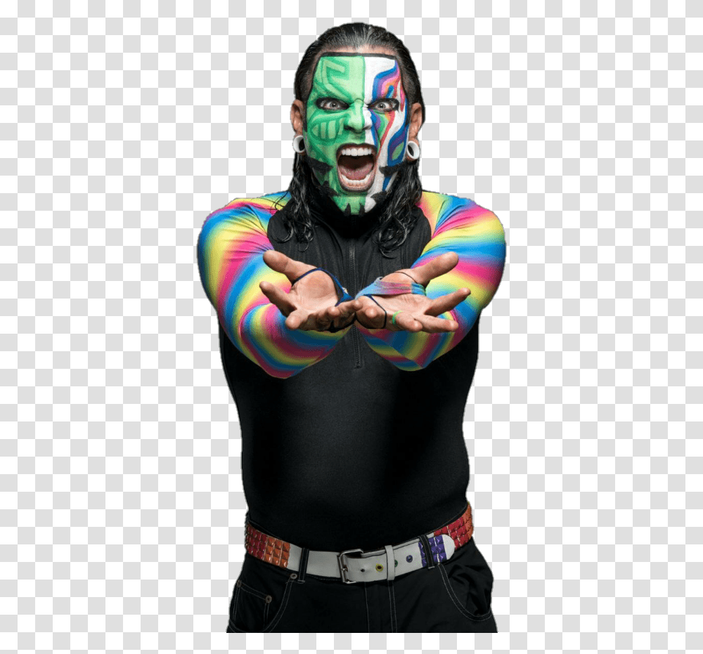 Face Paint Wwe Jeff Hardy, Person, Costume, Belt Transparent Png