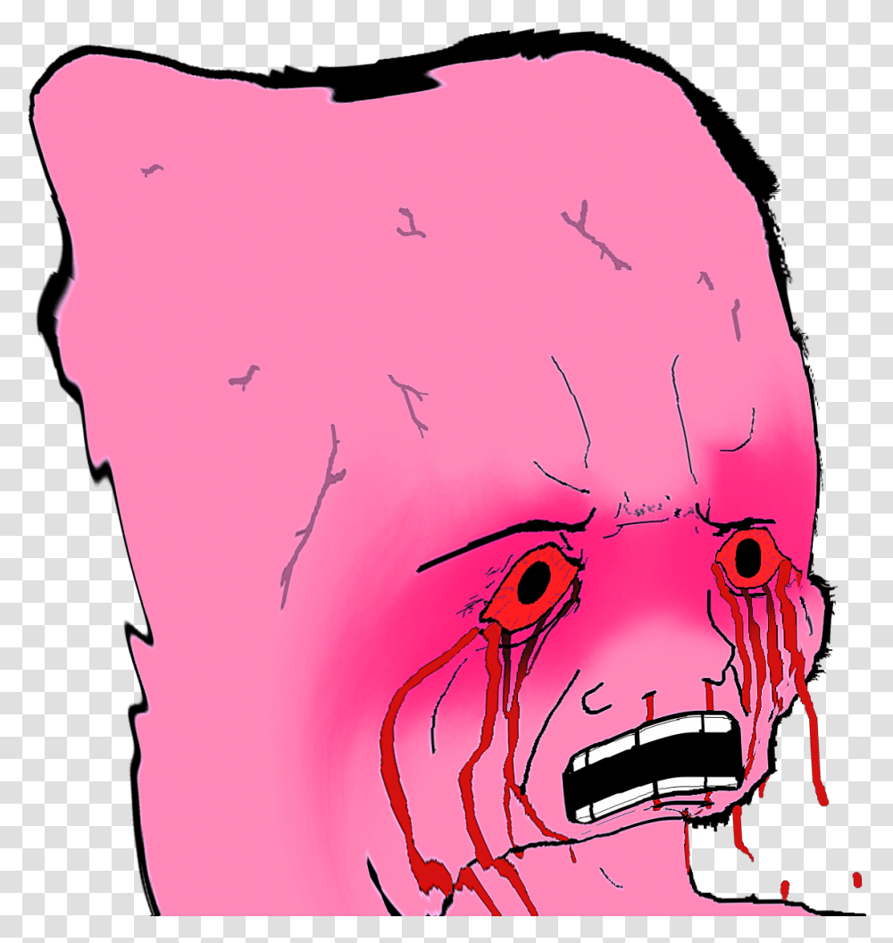 Face Red Pink Nose Facial Expression Mammal Vertebrate Pink Wojak, Pillow, Cushion, Person Transparent Png