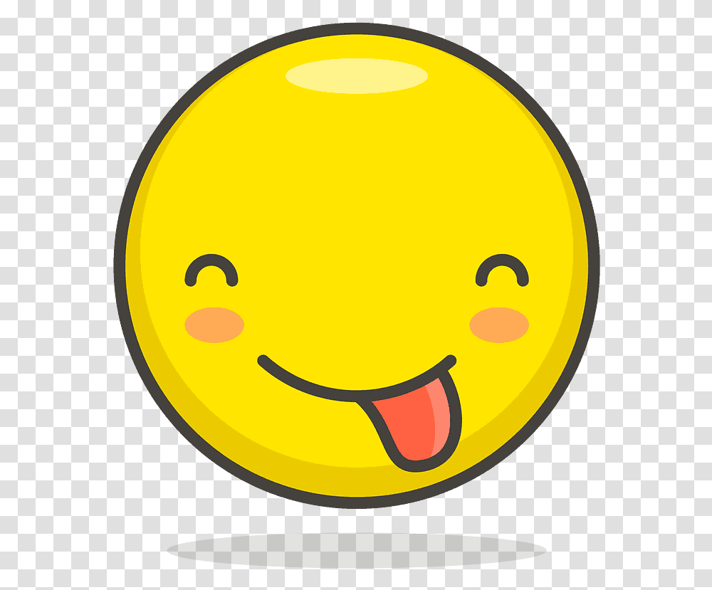 Face Savoring Food Emoji Clipart Happy Smiley, Tennis Ball, Sphere, Dish Transparent Png