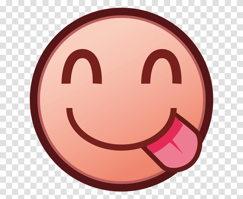 Face Savoring Food Emoji Clipart Happy, Text, Symbol, Wax Seal Transparent Png