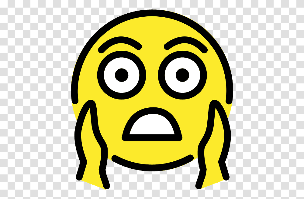 Face Screaming In Fear Emoji Clipart Dot, Mask, Pac Man, Halloween, Graphics Transparent Png