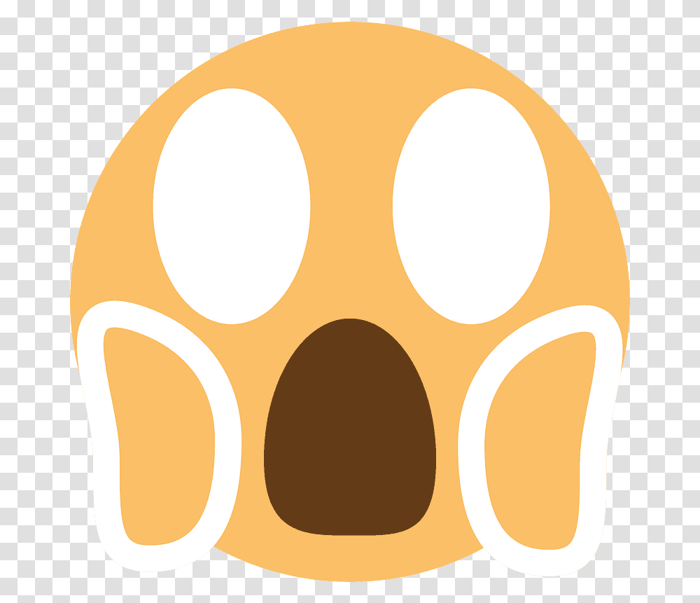 Face Screaming In Fear Emoji Clipart Free Download Circle, Food, Sweets, Cushion, Egg Transparent Png