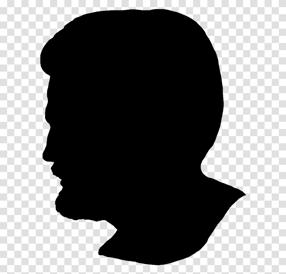 Face Silhouette With Beard Clip Art, Gray, World Of Warcraft Transparent Png