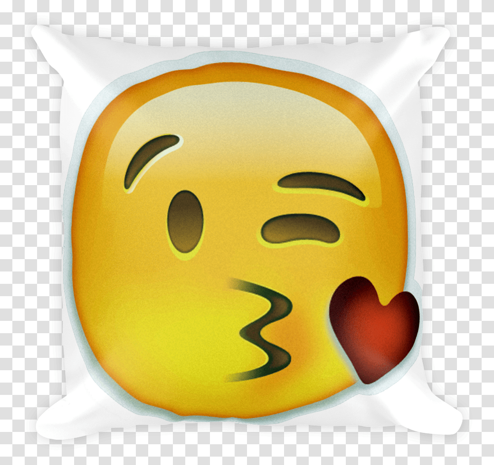 Face Throwing A Kiss Emoji Sticker, Pillow, Cushion, Diaper Transparent Png