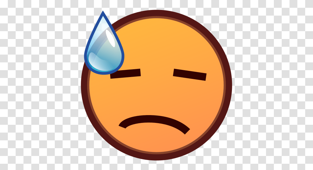 Face With Cold Sweat Emoji For Facebook, Droplet, Pac Man Transparent Png