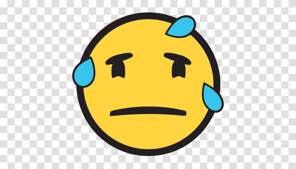 Face With Cold Sweat Emoji For Facebook Email Sms Id, Outdoors, Halloween, Nature, Pac Man Transparent Png