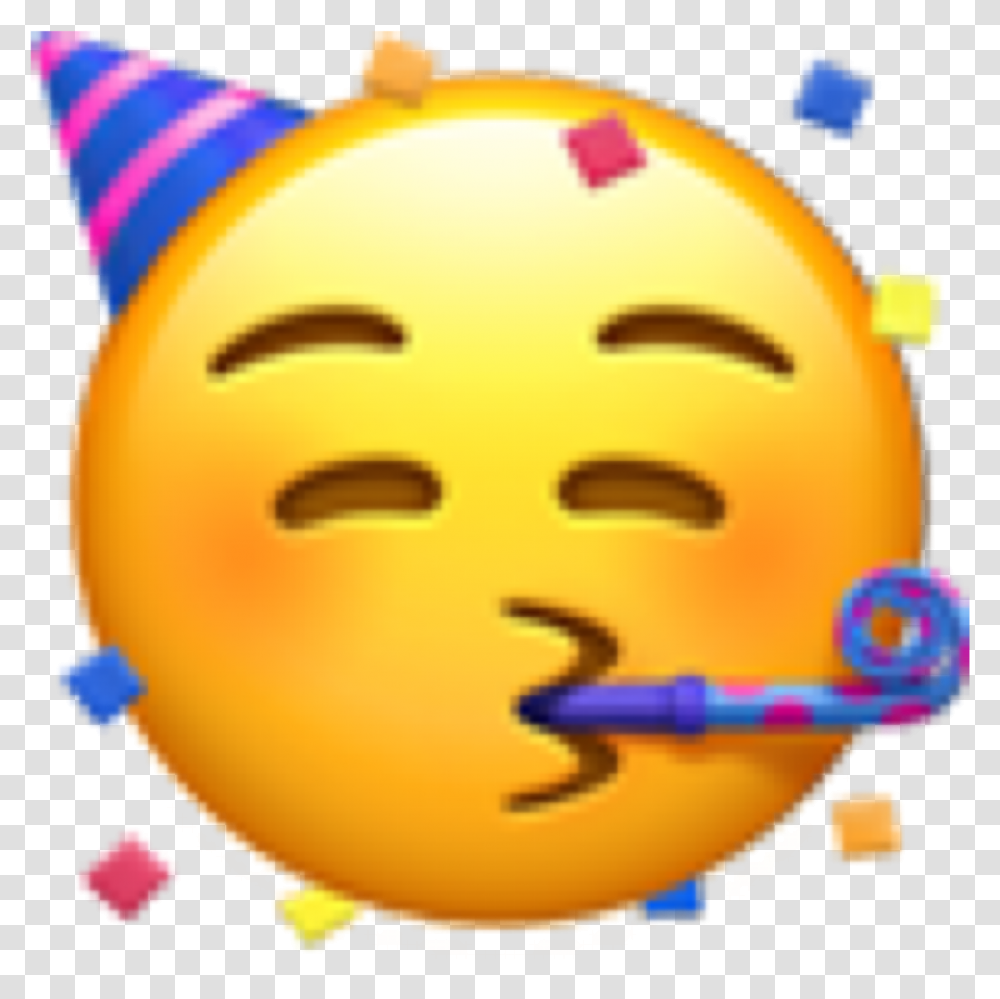 Face With Party Horn And Party Hat Emoji Face Emoji Iphone, Apparel, Maraca, Musical Instrument Transparent Png