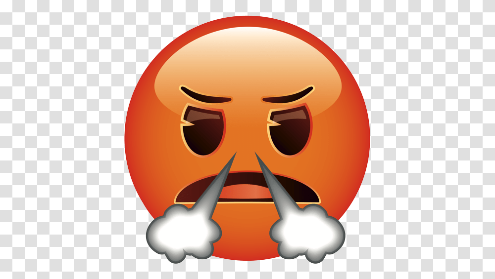 Face With Steam From Nose Emoji, Pumpkin, Vegetable, Plant, Food Transparent Png
