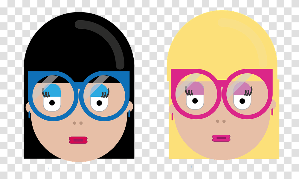 Face Woman Girl Glasses Icon Flat Lips Human, Electronics, Label Transparent Png