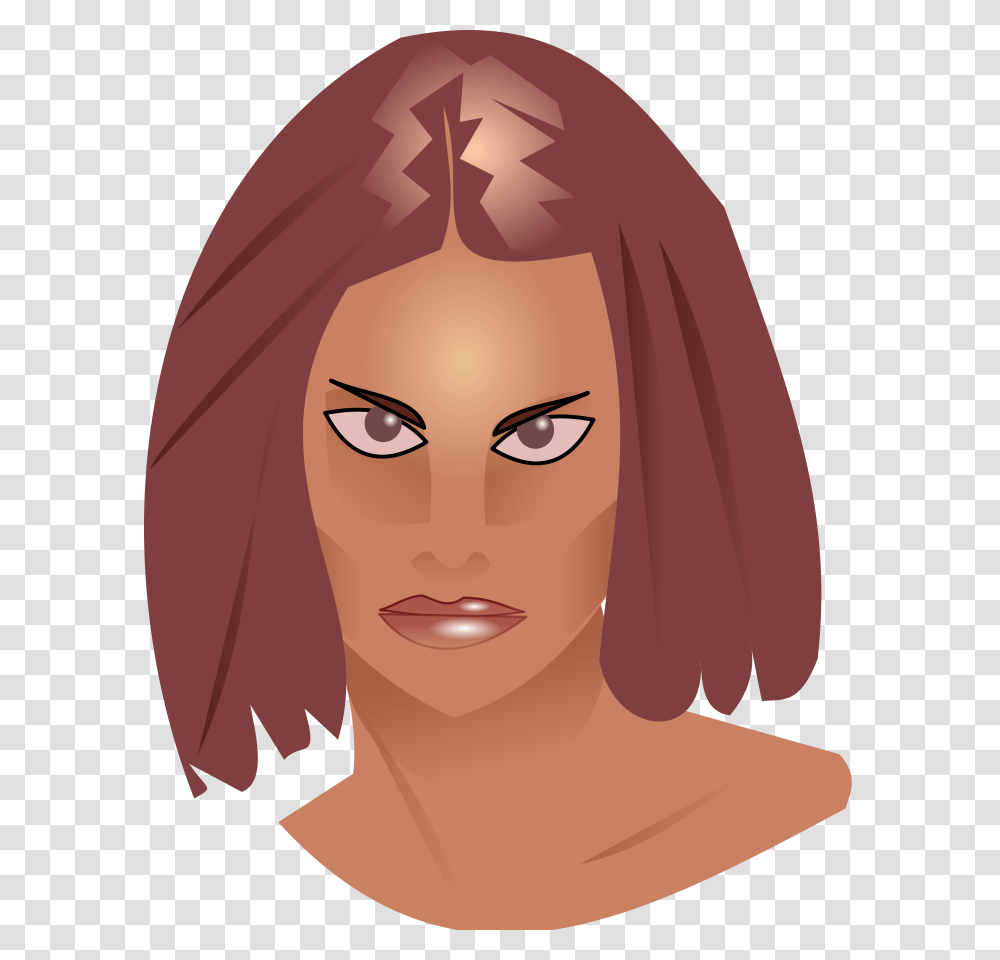 Face Woman Head Angry Portrait Staring Looking Scary Woman Head Art, Hair, Photography, Female, Drawing Transparent Png