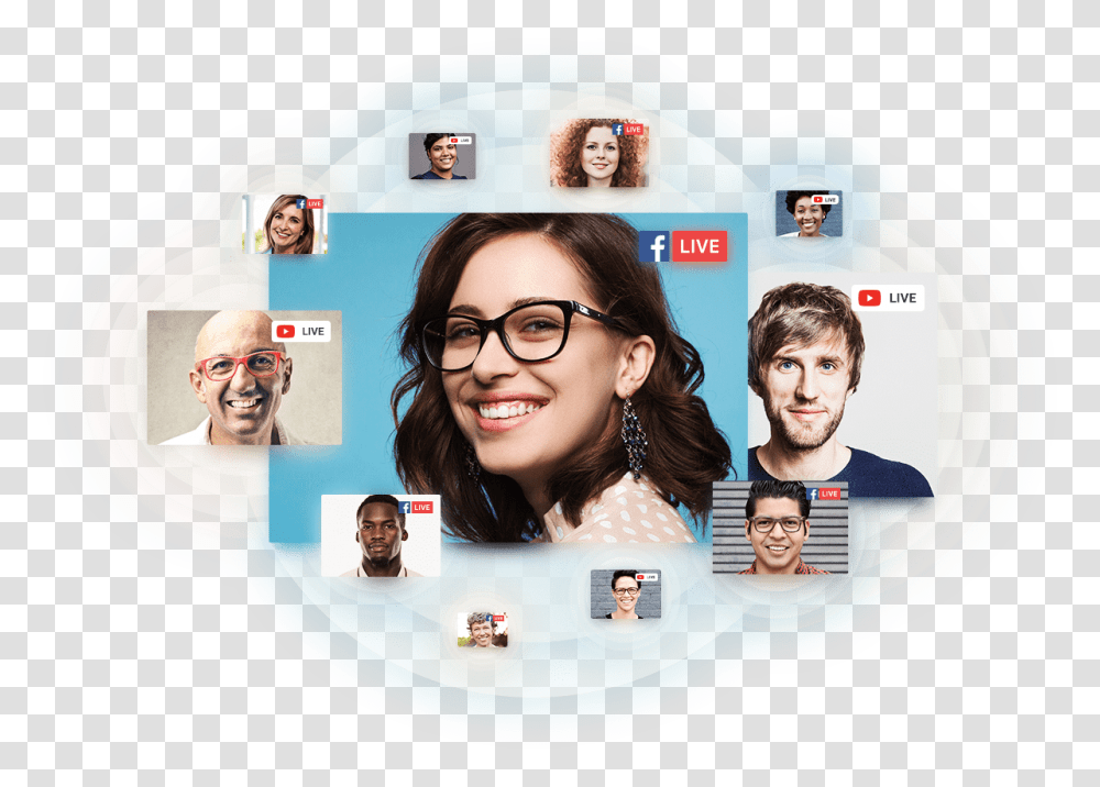 Facebook Amp Youtube Live Girl, Glasses, Accessories, Accessory, Disk Transparent Png