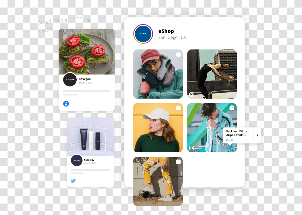 Facebook And Instagram Feed Widget Collage, Person, Id Cards Transparent Png