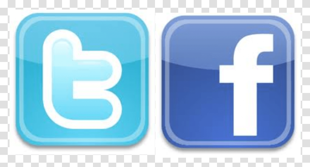 Facebook And Twitter Icons Facebook Symbol Background, Logo, Trademark, First Aid Transparent Png