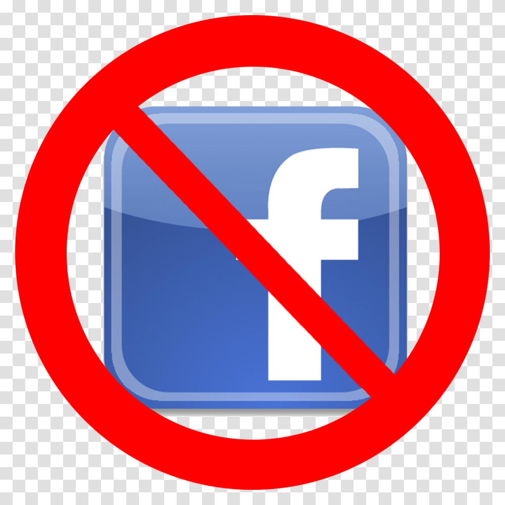 Facebook Clipart Sign No Facebook Icon, Road Sign, Stopsign Transparent Png