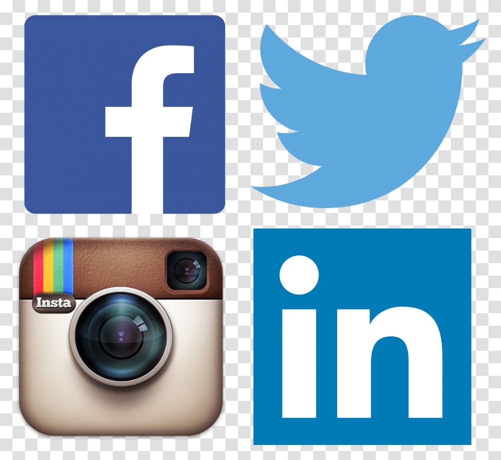Facebook Clipart Twitter Logo Facebook Twitter Instagram Linkedin Icons, Electronics, Camera, Digital Camera, Camera Lens Transparent Png