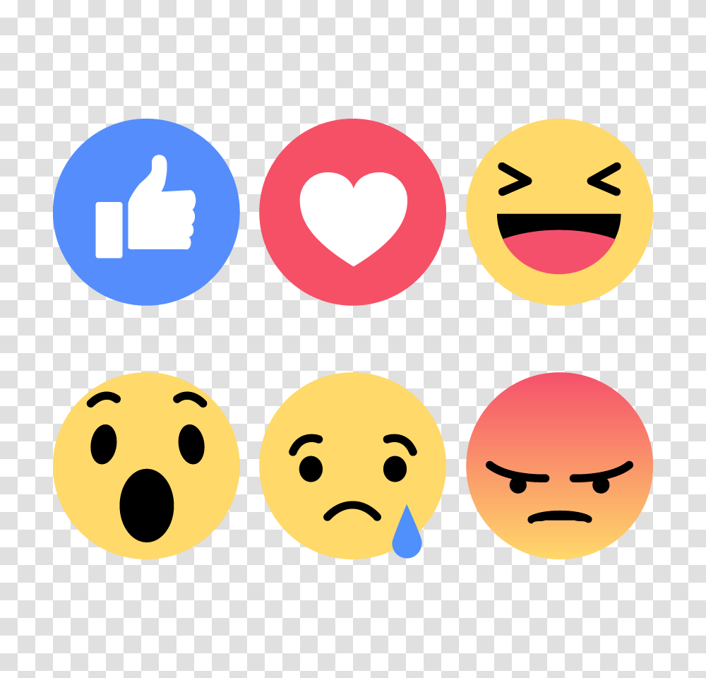 Facebook Emoticons Emoji Faces Vector Icons Like Love Haha Wow Sad, Label, Sticker, Crowd Transparent Png