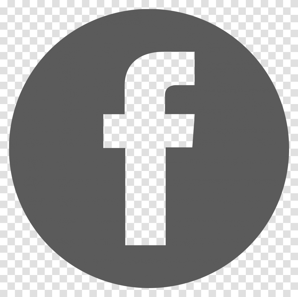 Facebook Icon Gray Circle, Cross, Number Transparent Png