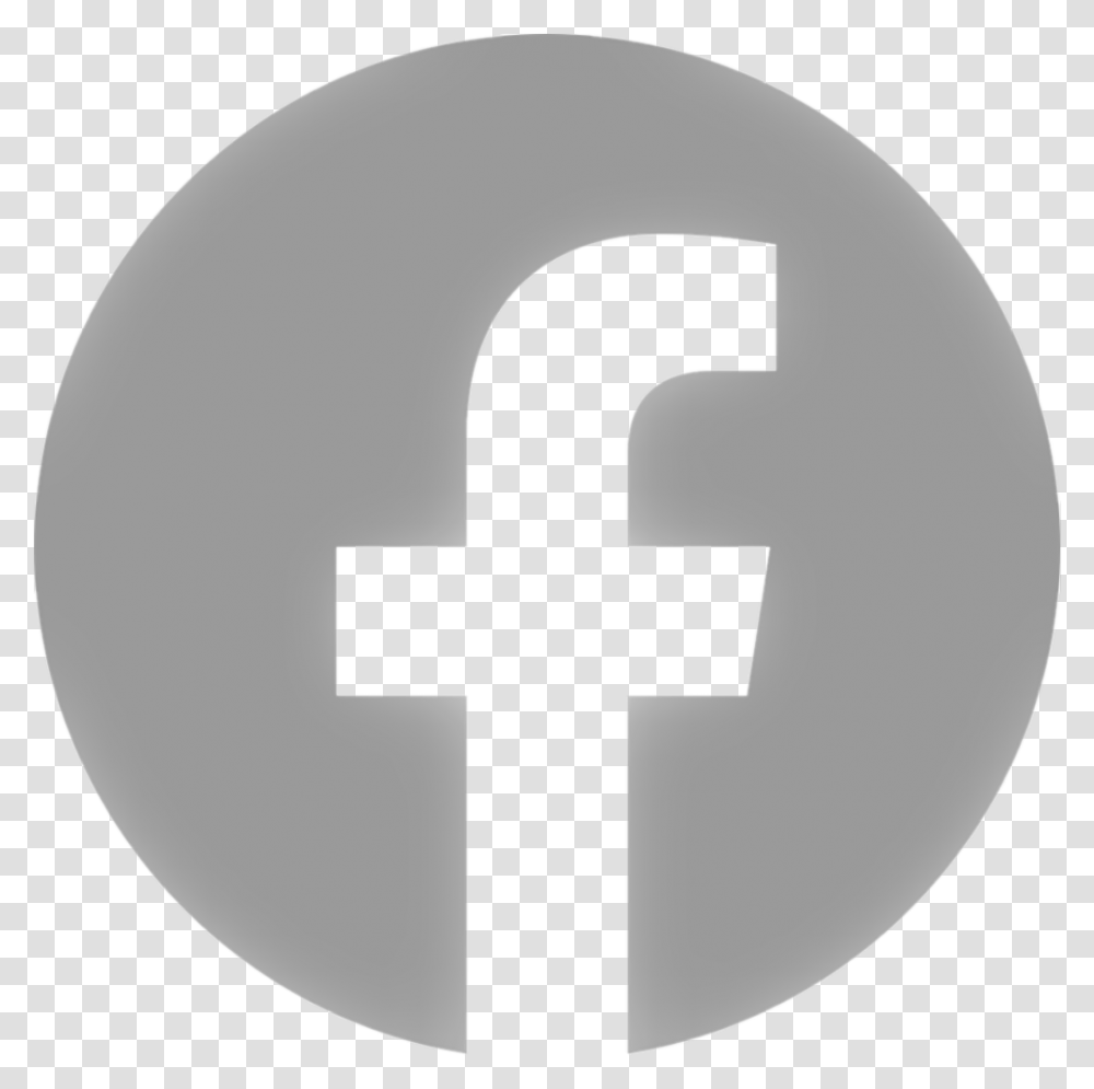 Facebook Icon Grey Arrow White Background, Cross, Number Transparent Png