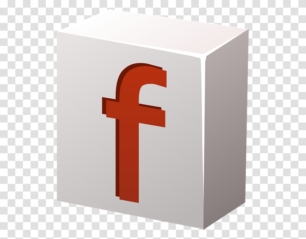 Facebook Icon Social Media Button Square Symbol Cross, Cardboard, Box, Mailbox Transparent Png