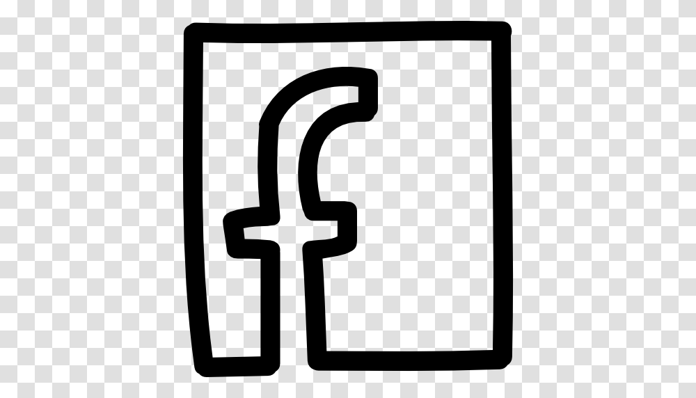 Facebook Letter Logo In A Square Hand Drawn Outline, Number, Alphabet Transparent Png