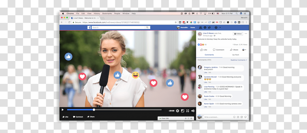 Facebook Live Stream, Person, Monitor, Screen, Electronics Transparent Png