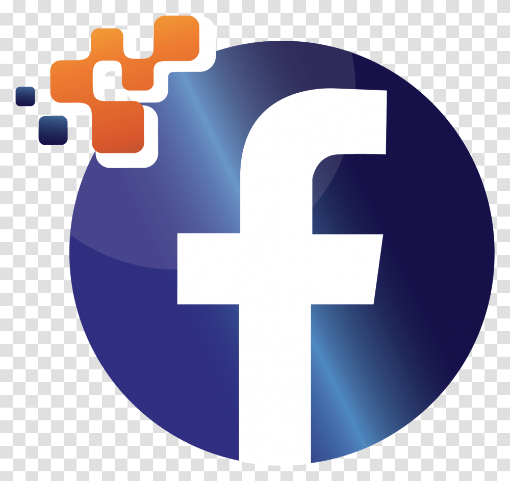 Facebook Logo Depicted In Net Credit Union Logo Circle Dibujo De Facebook, Cross, Word Transparent Png