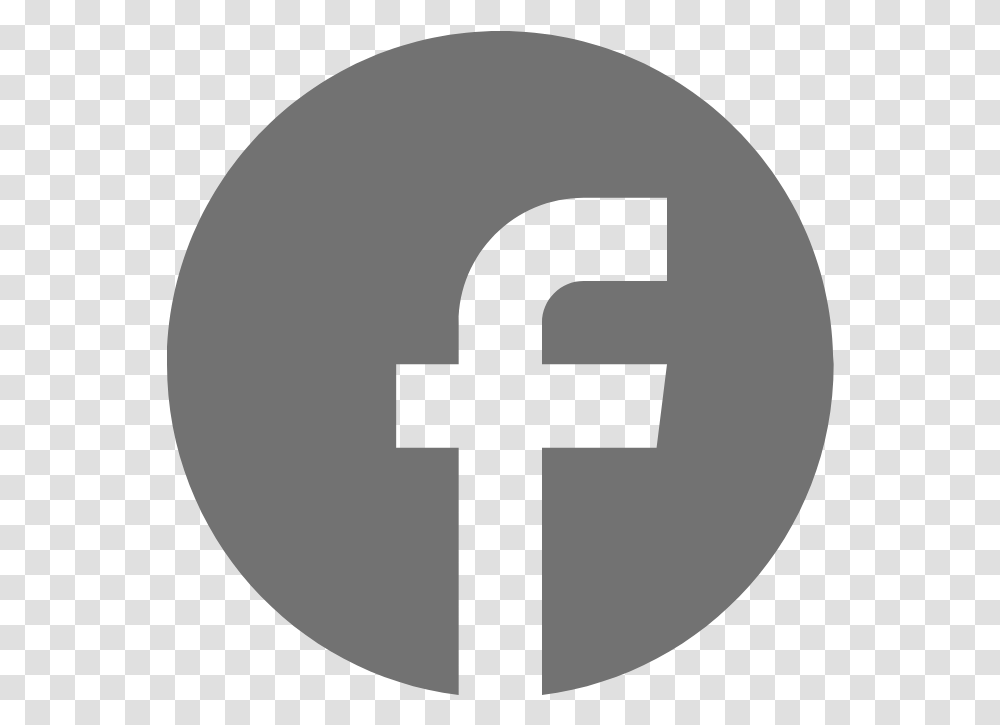 Facebook Logo Grey Round, Cross, Number Transparent Png
