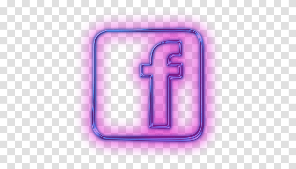 Facebook Logo Neon, Text, Alphabet, Purple, Number Transparent Png