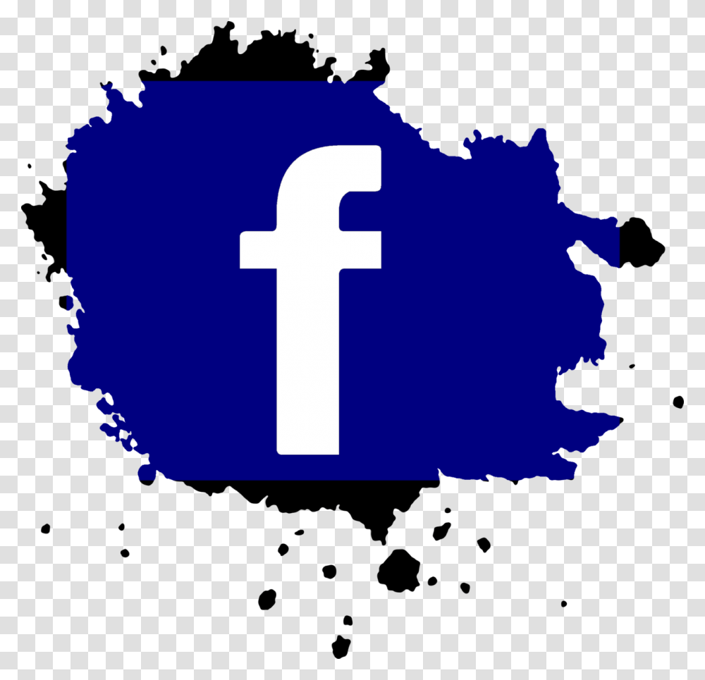 Facebook Media Logo Icon Social Internet Splatter Paint Svg, Hand, Trademark Transparent Png