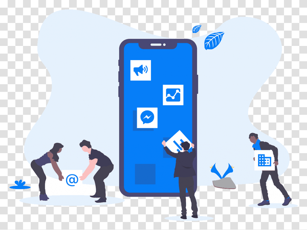 Facebook Messenger Help Desk And Customer Service Platform Marketing Illustration, Person, People, Text, Art Transparent Png