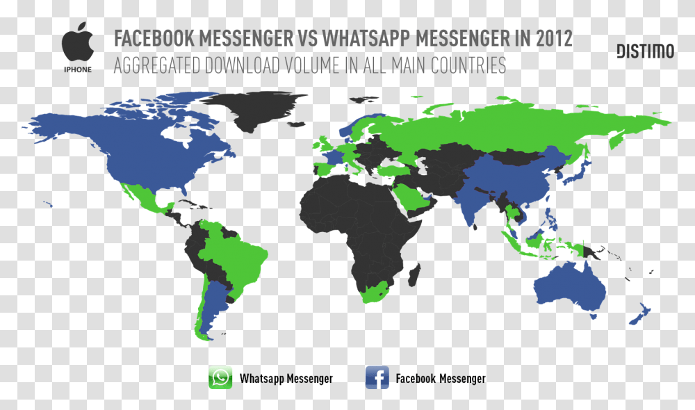 Facebook Messenger Vs Whatsapp Messenger Per Country World Map Grey With Antarctica, Diagram, Plot, Atlas, Poster Transparent Png