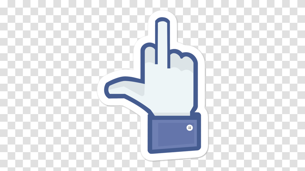 Facebook Middle Finger Sticker Blue Middle Finger, Machine, Text, Symbol Transparent Png